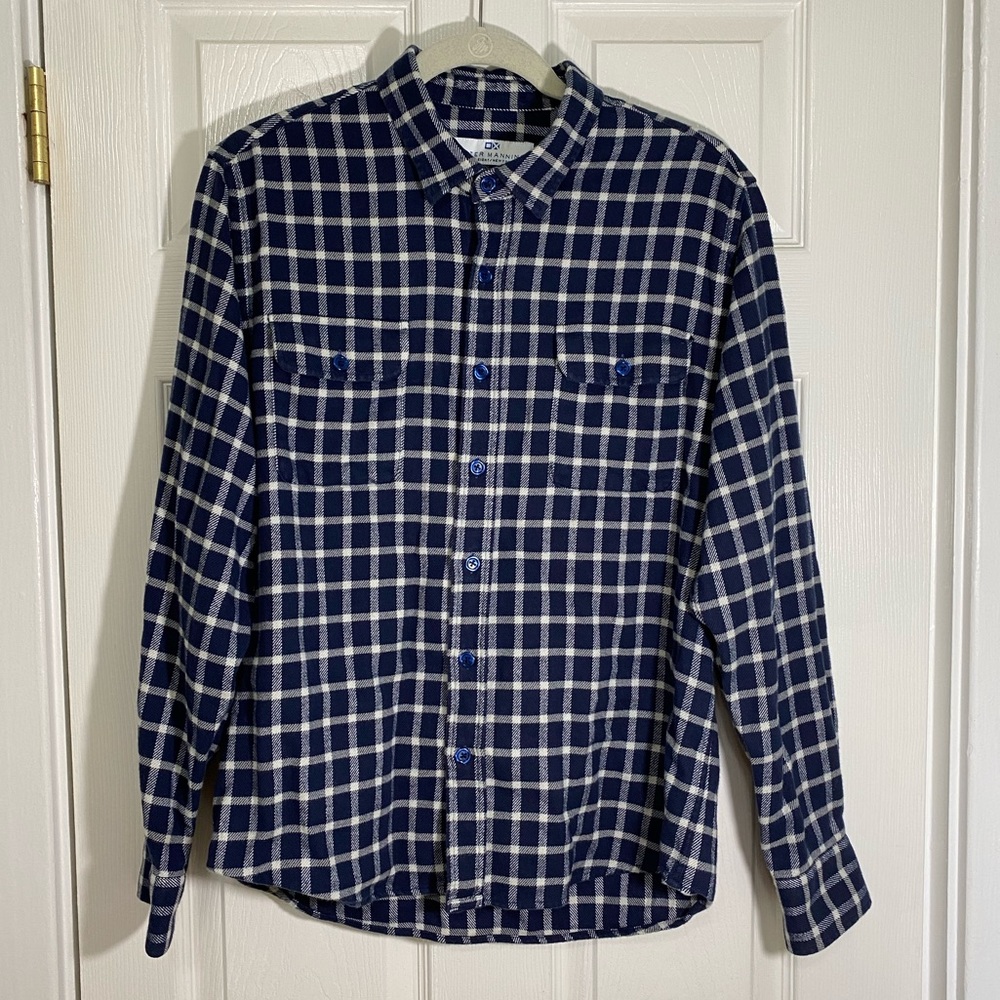 Peter Manning Blue/White Plaid Button Shirt, sz4